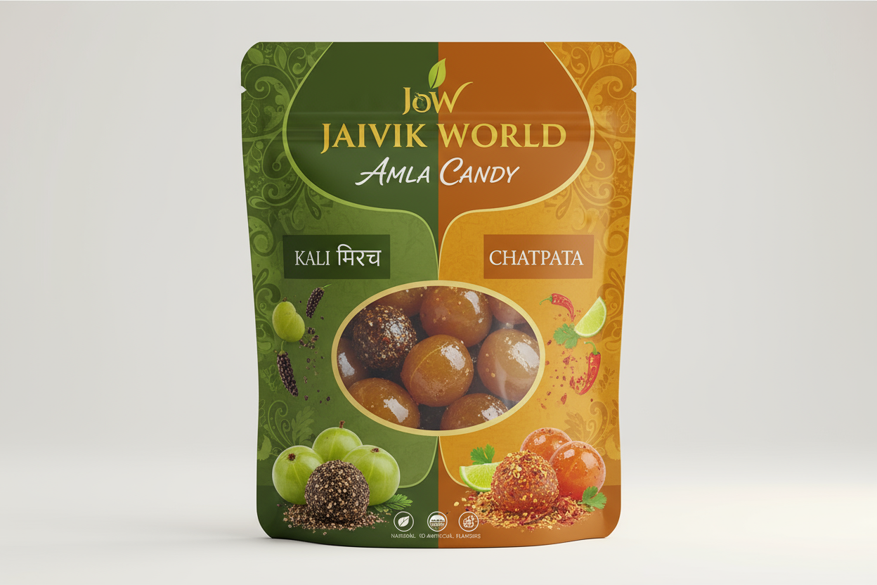 Amla Candy (KALI MIRCHI, CHATPATA) paket product of jaivik world 