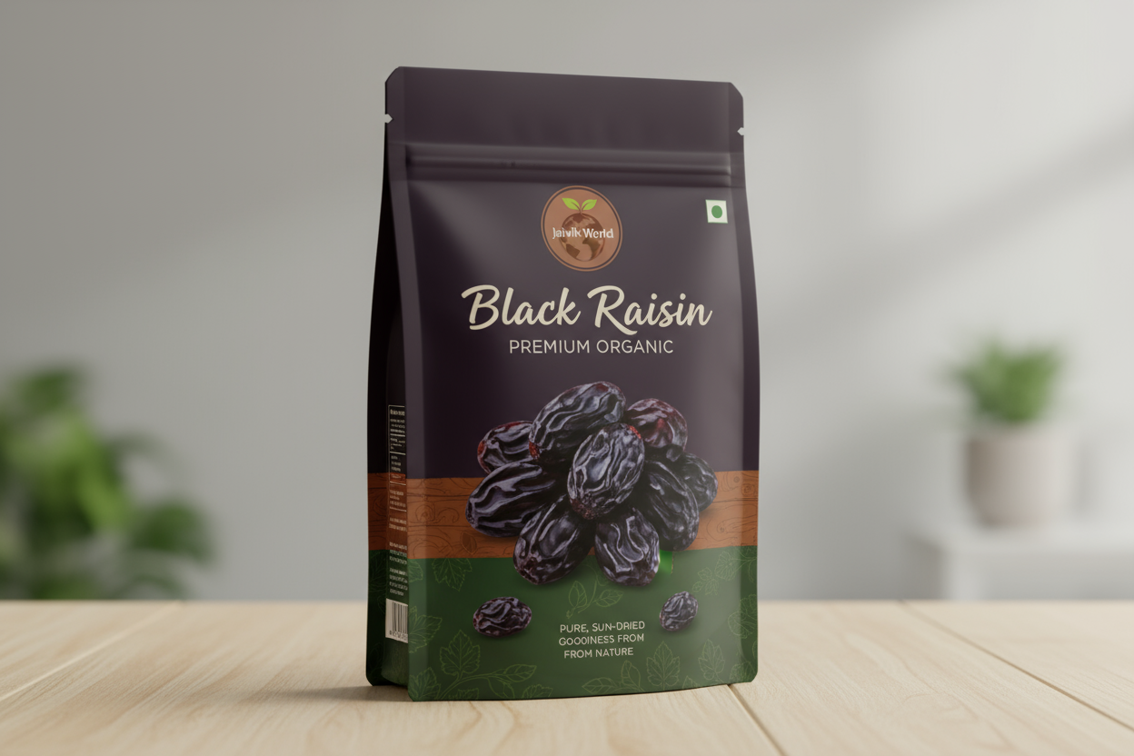 Black Raisin jaivik world product pacakge