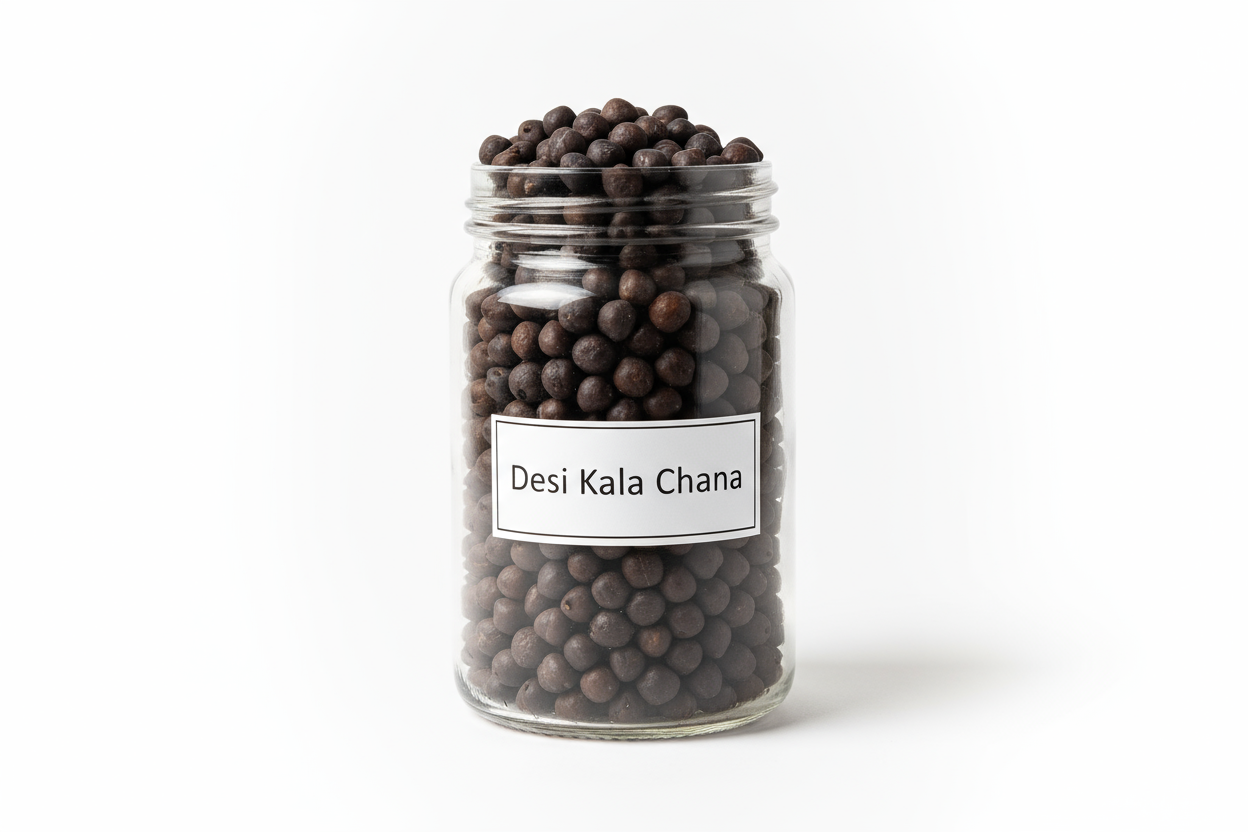 Desi Kala Chana with name in jar