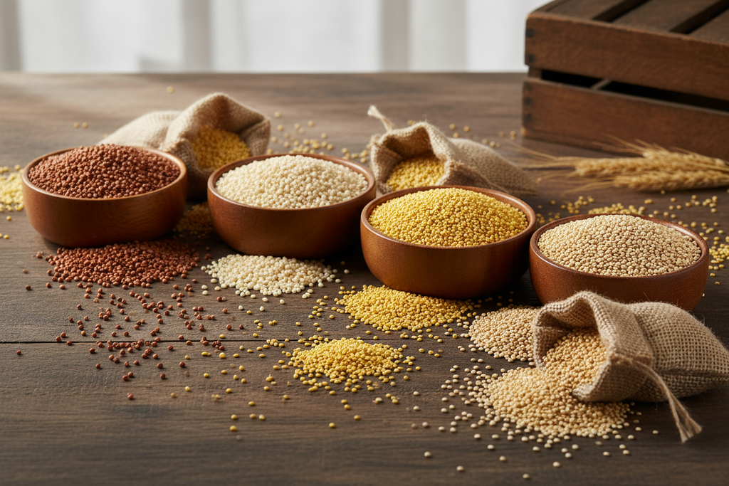 Millets (Choose any or More..): Kodo, Barnyard, Little, Foxtail, Quinoa