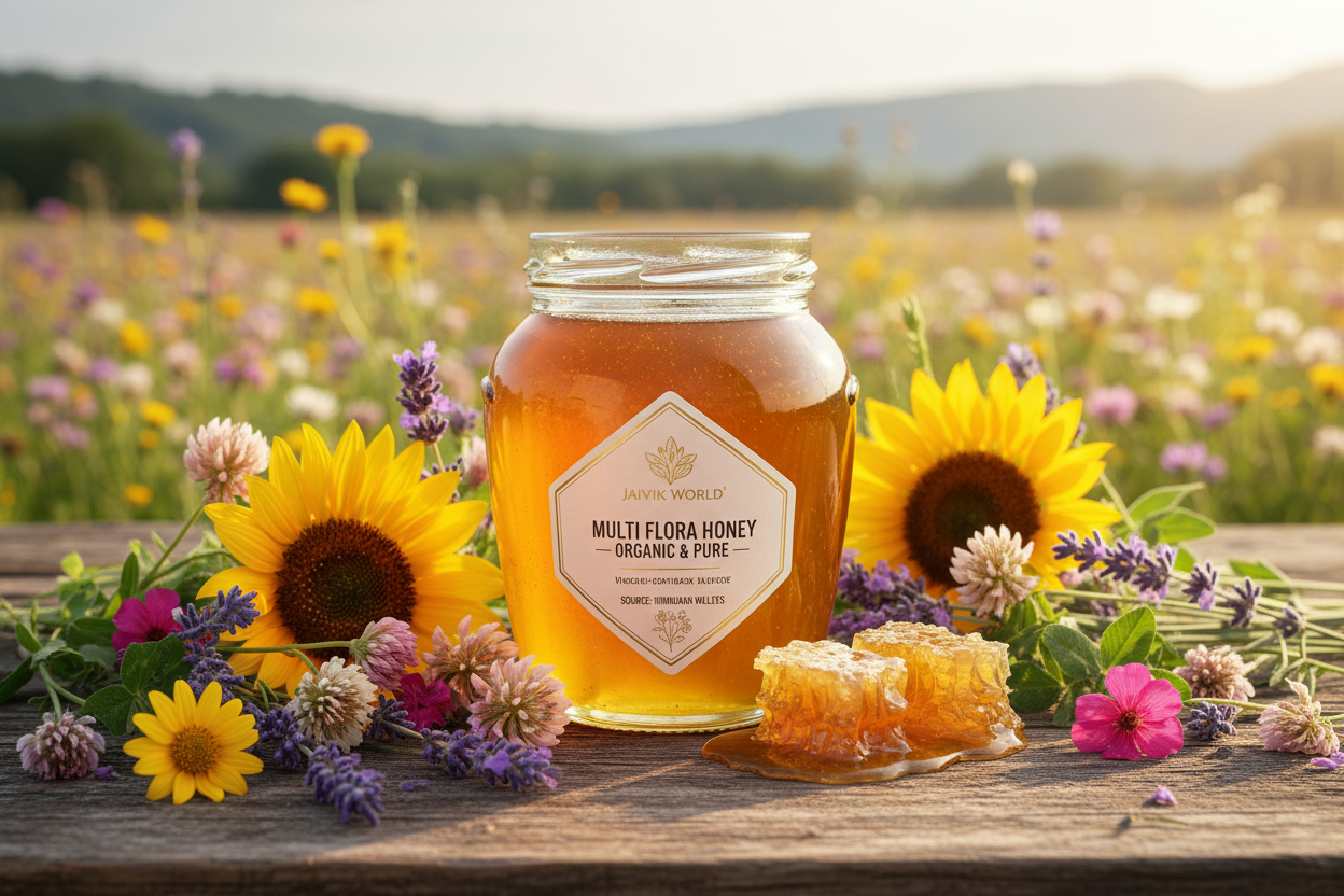 multi flora  flavour of honey of jaivik world