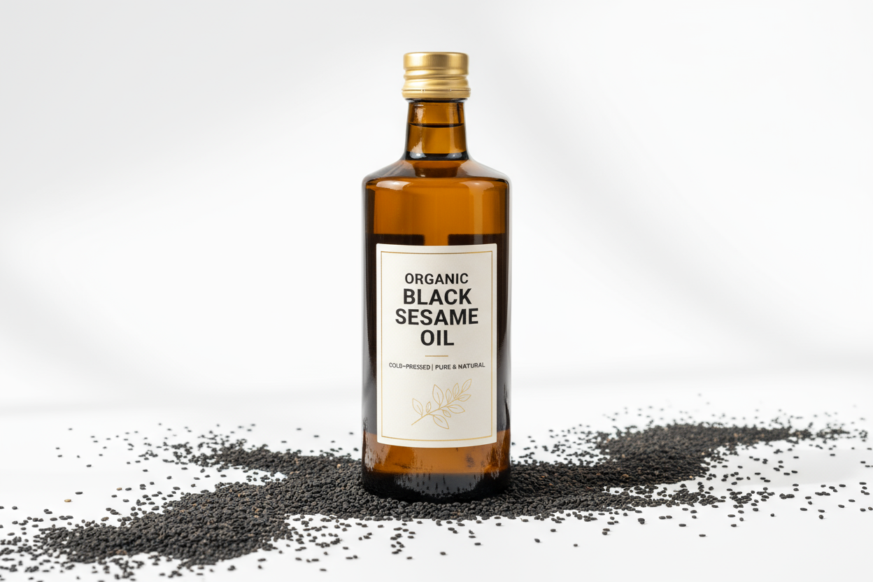 Organic black sesame oil product