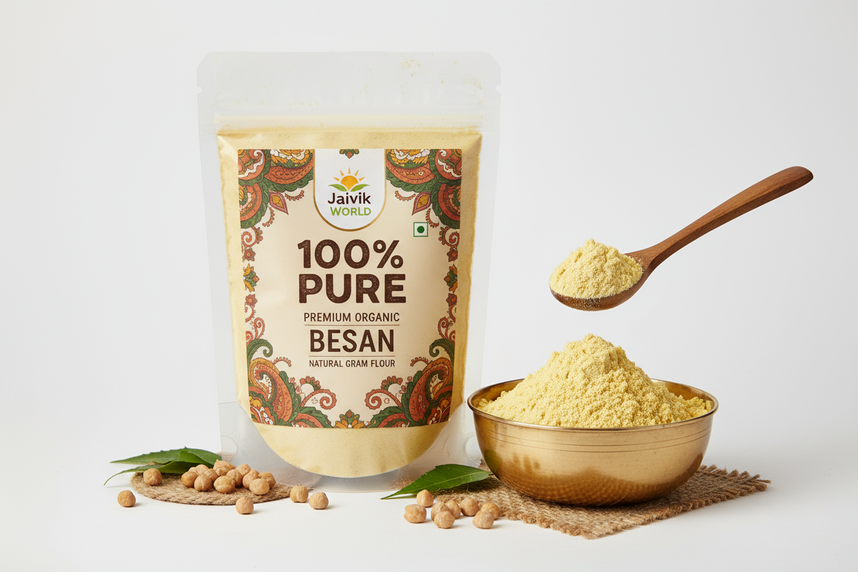 Premium Besan (100% Pure) product of jaivik world 