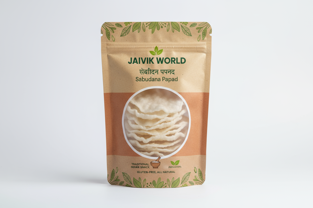 sabudana papad product of jaivik world package