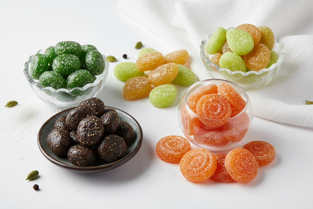 SUGAR CANDIES (PAAN, KALI MIRCHI, KACHHI KERI, SANTRA) product